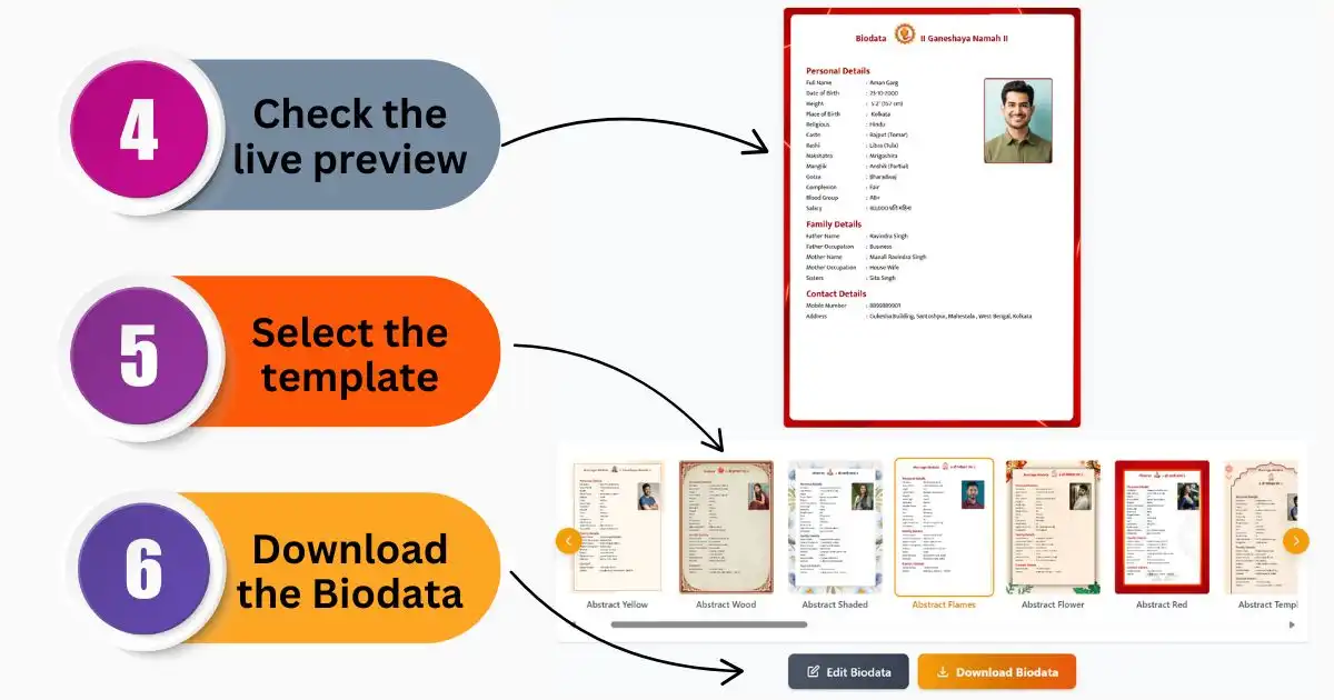 Preview and download the biodata